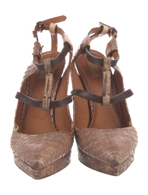 Reed Krakoff Python Animal Print T-Strap Pumps