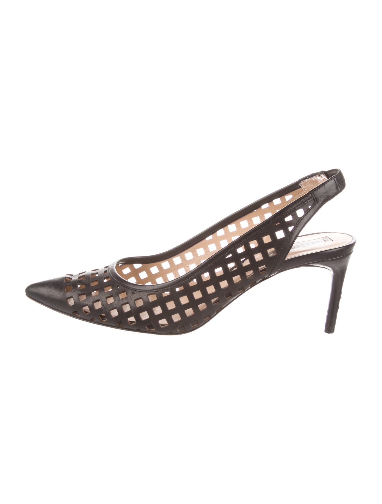 Reed Krakoff Leather Lasercut Accents Slingback Pumps