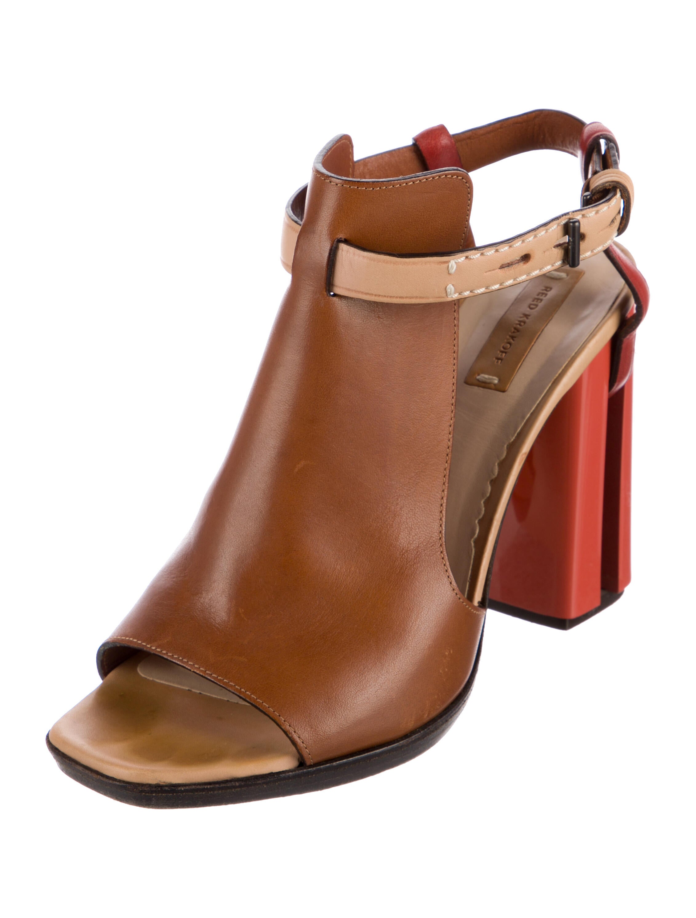 Reed Krakoff Leather T-Strap Sandals