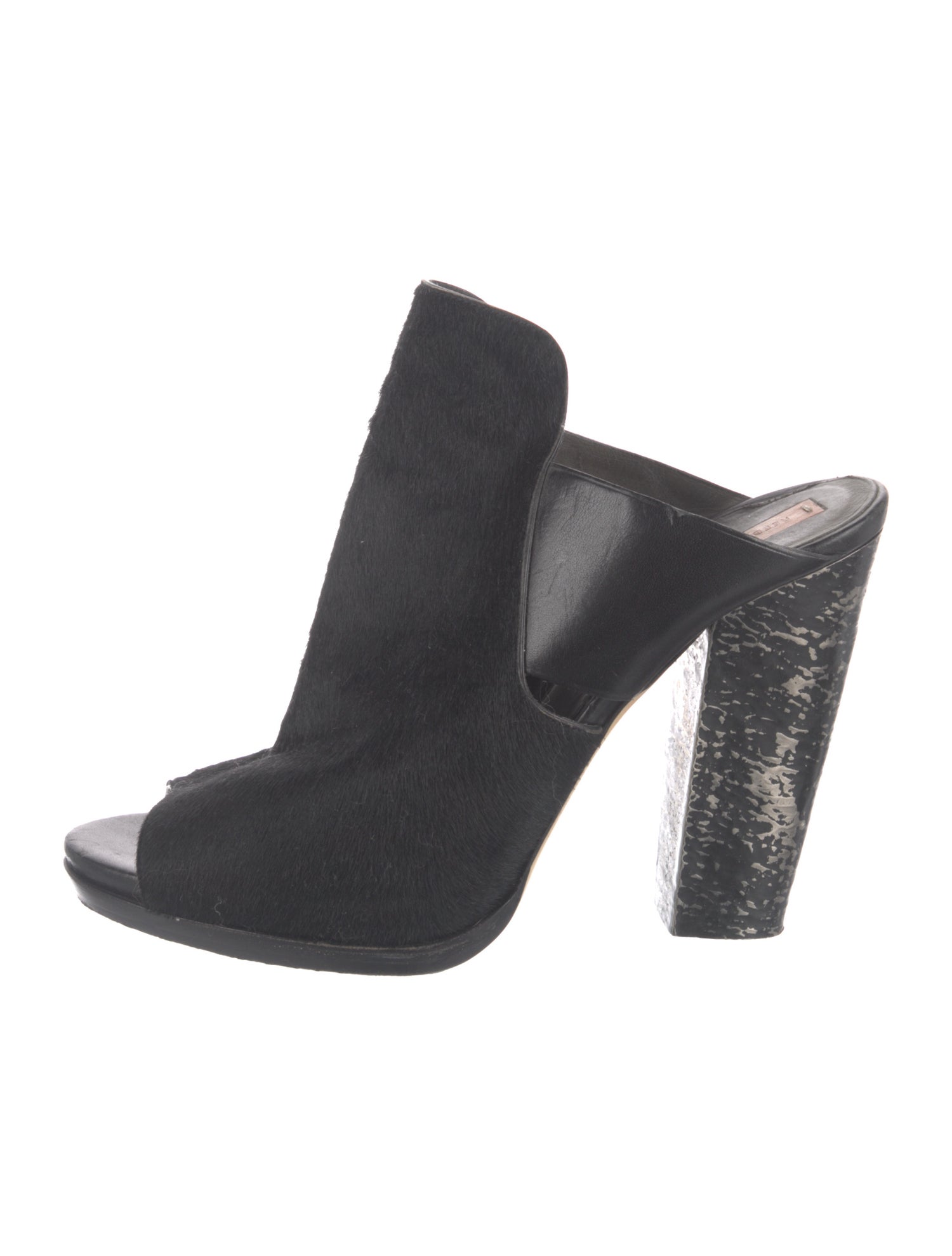 Reed Krakoff Ponyhair Cutout Accent Mules