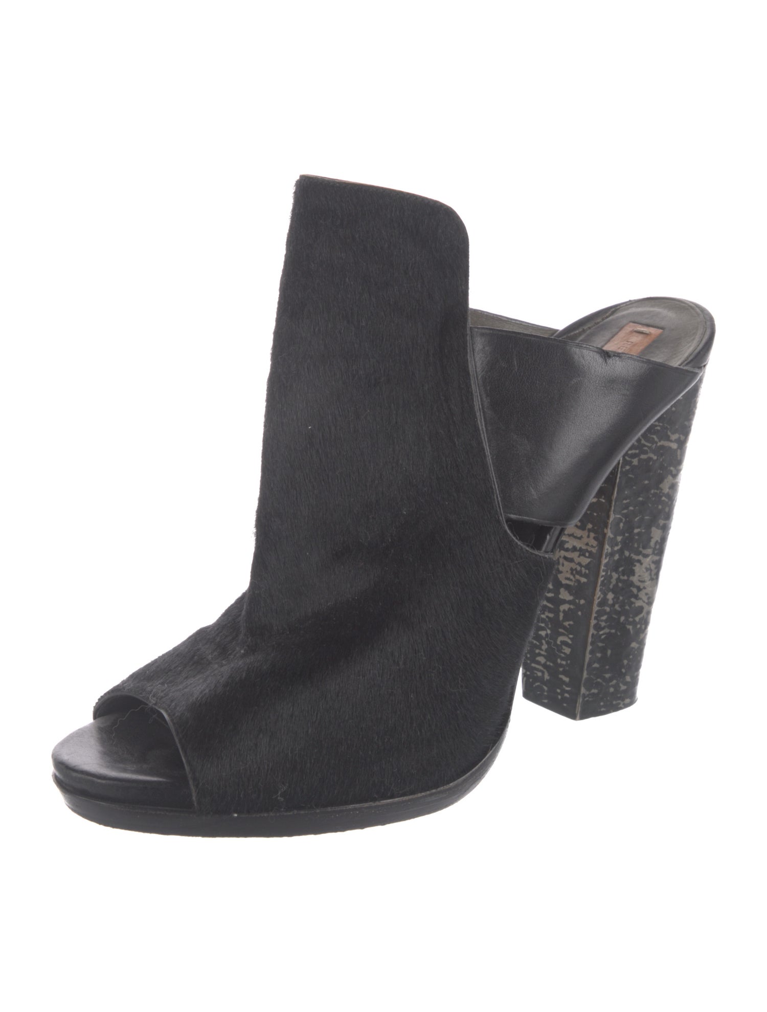 Reed Krakoff Ponyhair Cutout Accent Mules