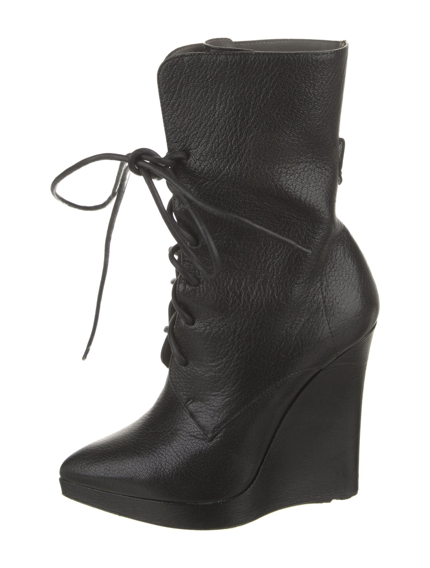 Reed Krakoff Leather Animal Print Lace-Up Boots