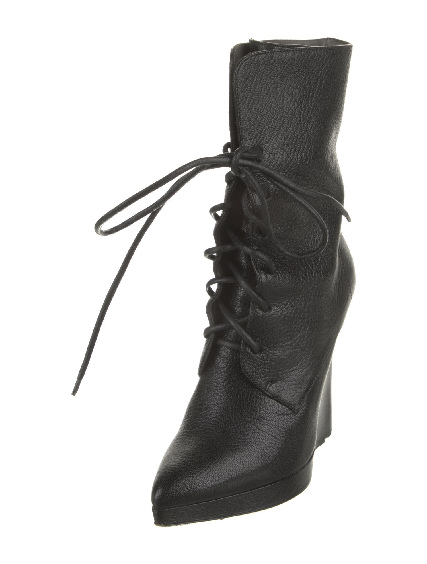 Reed Krakoff Leather Animal Print Lace-Up Boots