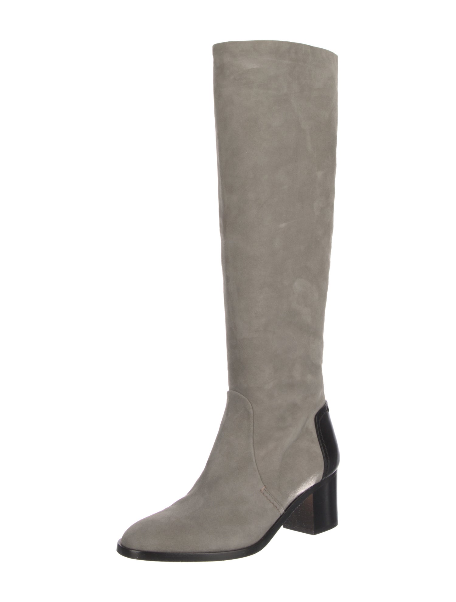 Reed Krakoff Suede Leather Trim Embellishment Riding Boots