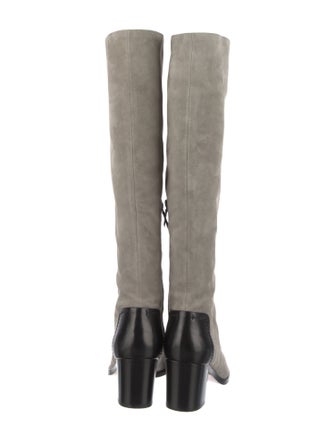 Reed Krakoff Suede Leather Trim Embellishment Riding Boots