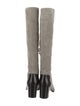 Reed Krakoff Suede Leather Trim Embellishment Riding Boots