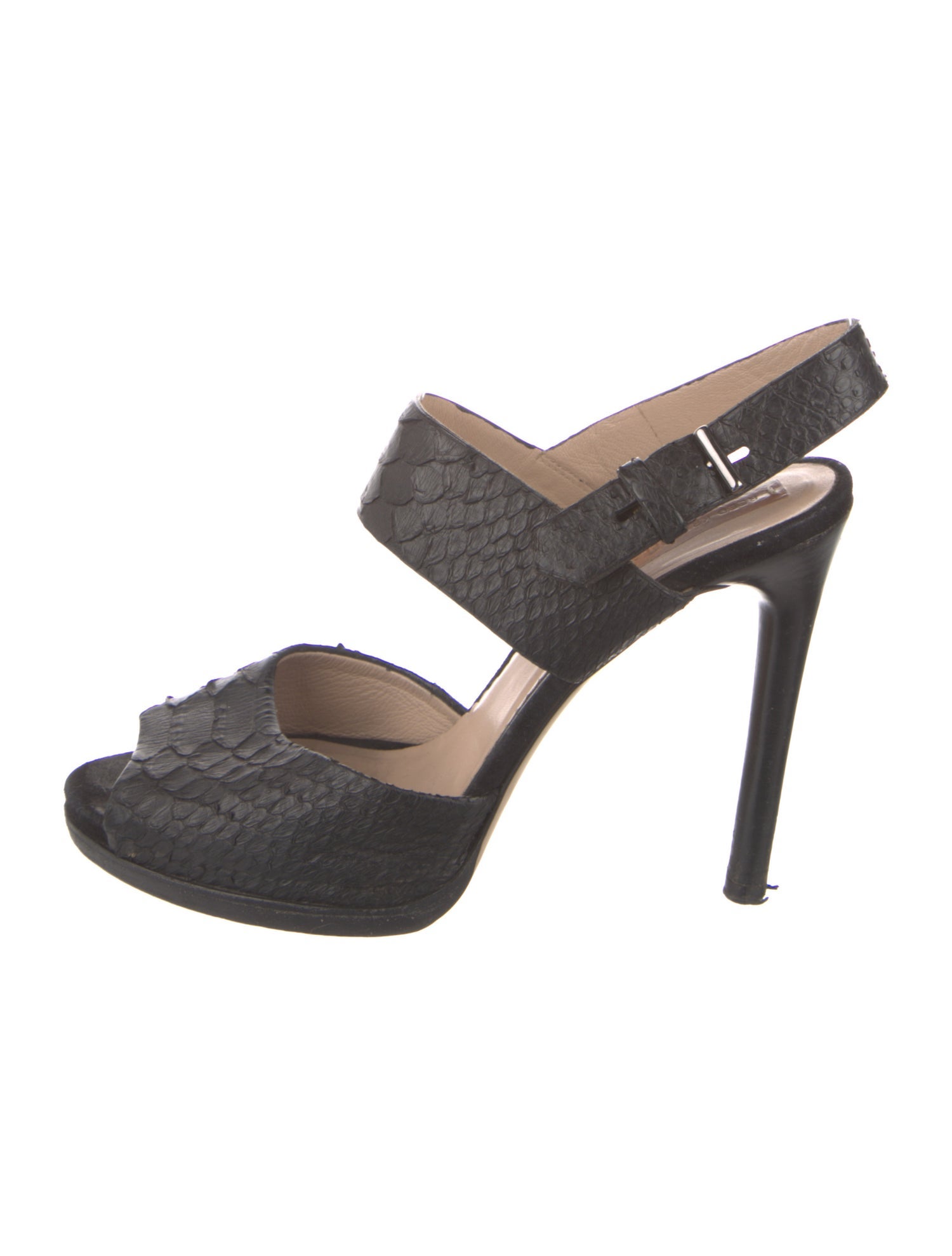 Reed Krakoff Leather Animal Print Slingback Pumps