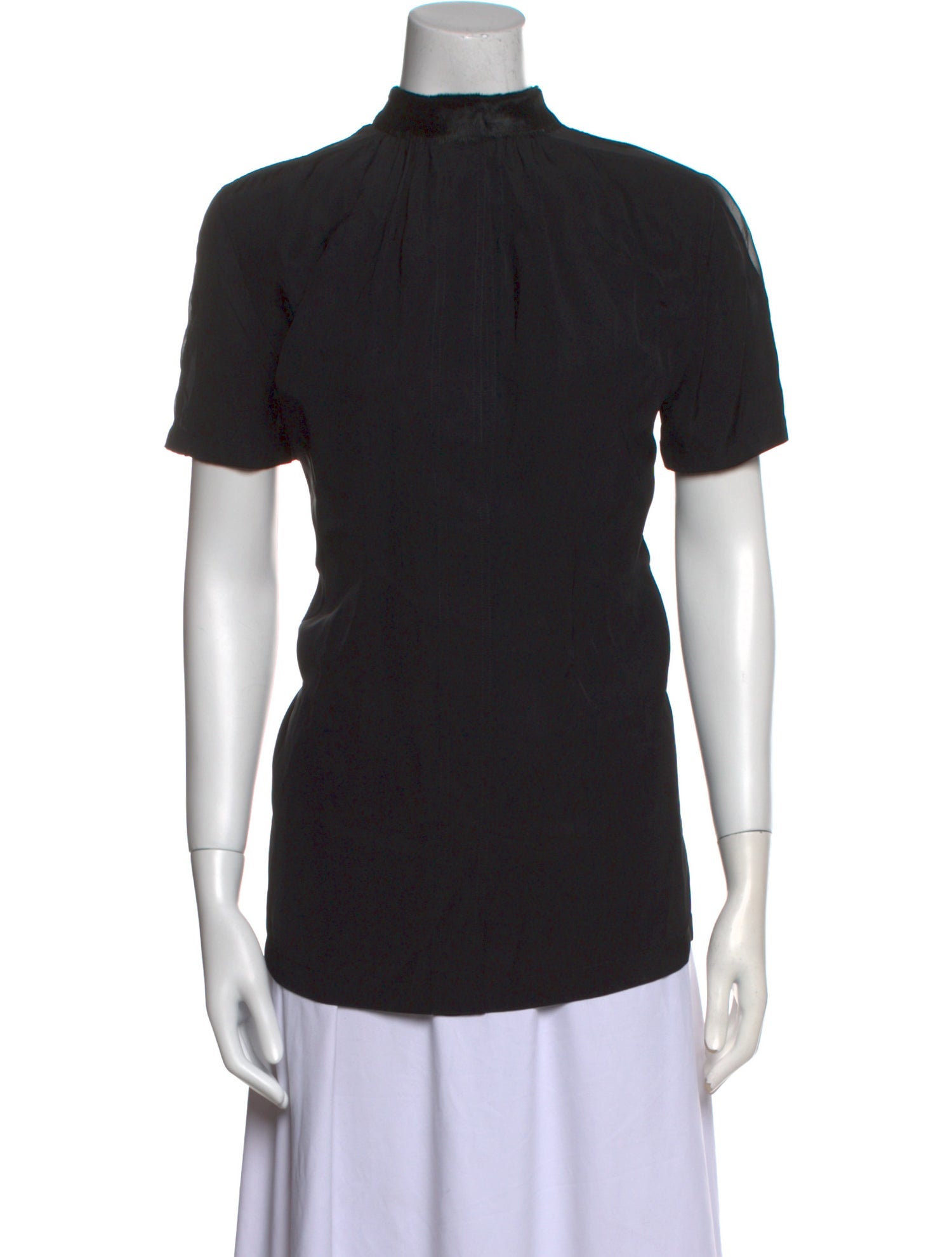 Reed Krakoff Mock Neck Short Sleeve Top