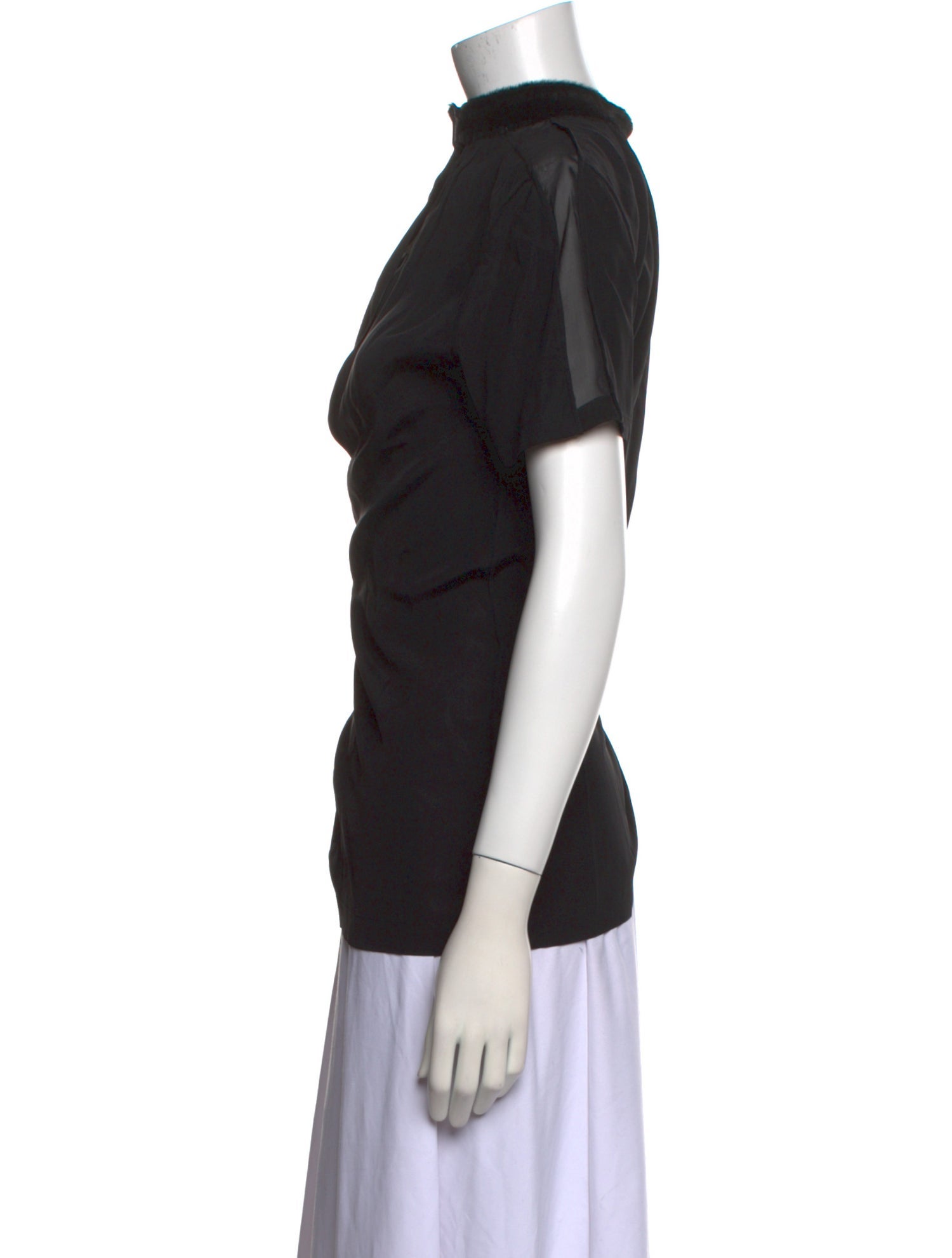 Reed Krakoff Mock Neck Short Sleeve Top