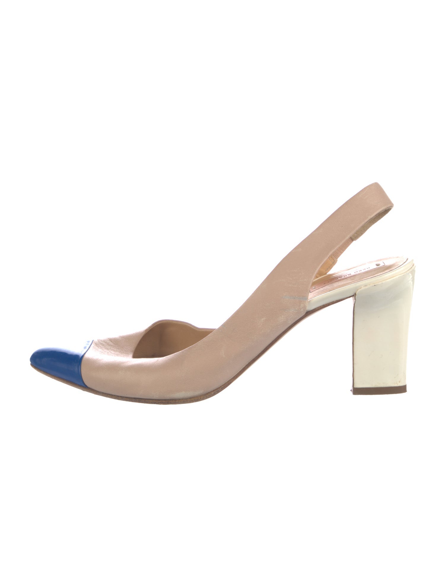 Reed Krakoff Leather Colorblock Pattern Slingback Pumps