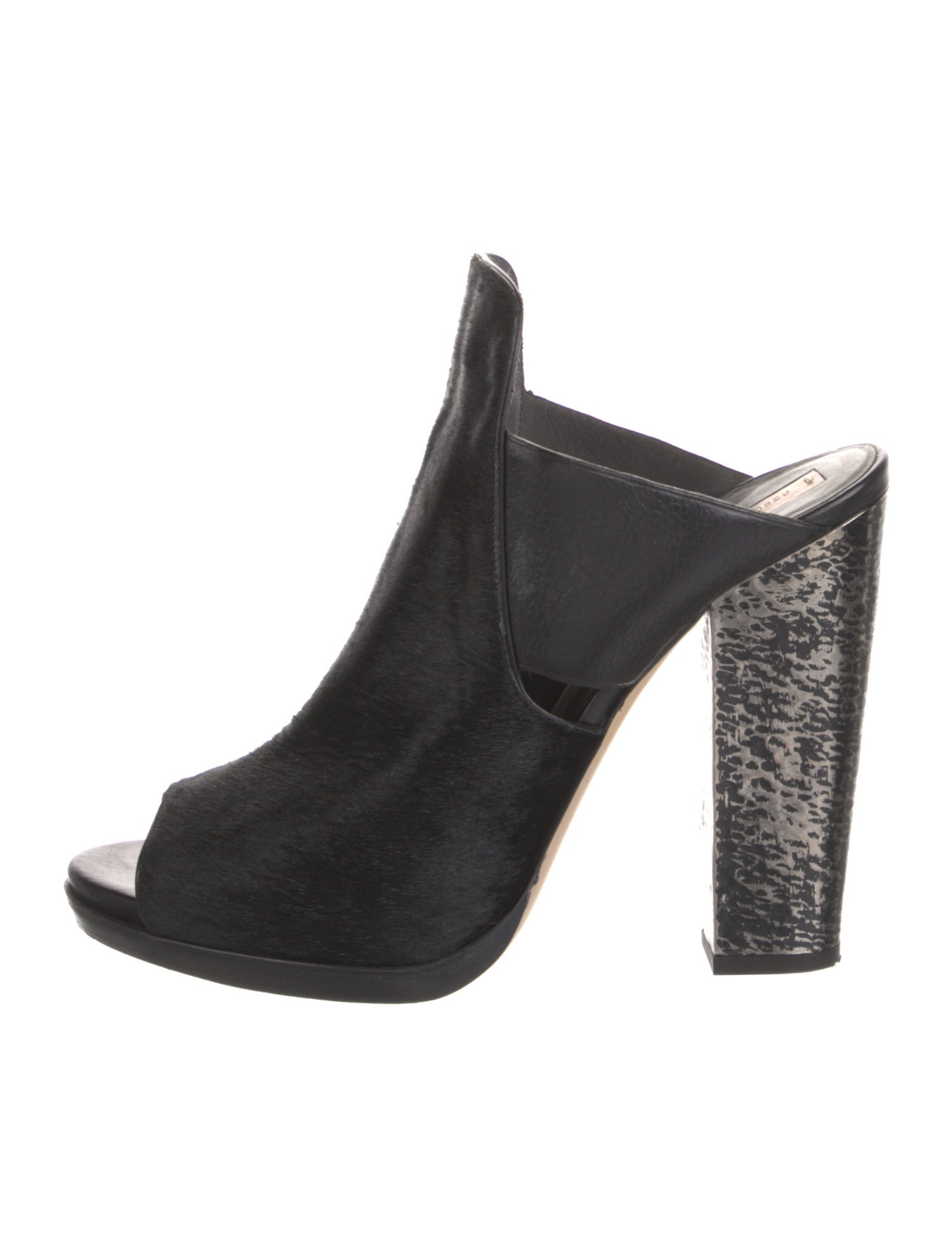 Reed Krakoff Ponyhair Cutout Accent Slingback Sandals