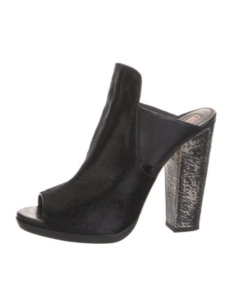 Reed Krakoff Ponyhair Cutout Accent Slingback Sandals