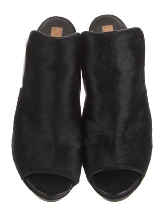 Reed Krakoff Ponyhair Cutout Accent Slingback Sandals