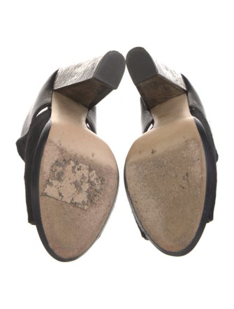 Reed Krakoff Ponyhair Cutout Accent Slingback Sandals