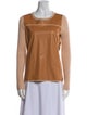 Reed Krakoff Lamb Leather Crew Neck Top