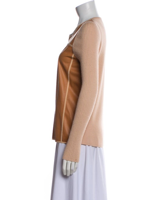 Reed Krakoff Lamb Leather Crew Neck Top