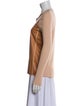Reed Krakoff Lamb Leather Crew Neck Top