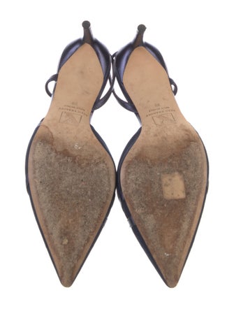 Reed Krakoff Suede Leather Trim Embellishment Slingback Pumps