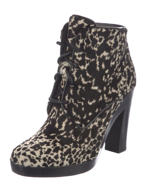 Reed Krakoff Ponyhair Animal Print Lace-Up Boots