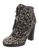 Reed Krakoff Ponyhair Animal Print Lace-Up Boots