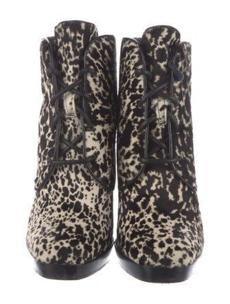 Reed Krakoff Ponyhair Animal Print Lace-Up Boots