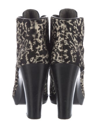 Reed Krakoff Ponyhair Animal Print Lace-Up Boots