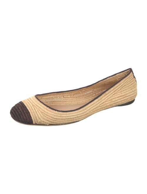 Reed Krakoff Straw Colorblock Pattern Ballet Flats