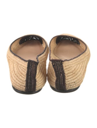 Reed Krakoff Straw Colorblock Pattern Ballet Flats