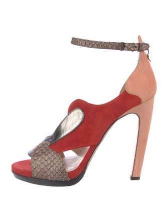 Reed Krakoff Suede Animal Print Sandals