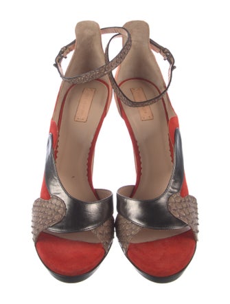 Reed Krakoff Suede Animal Print Sandals