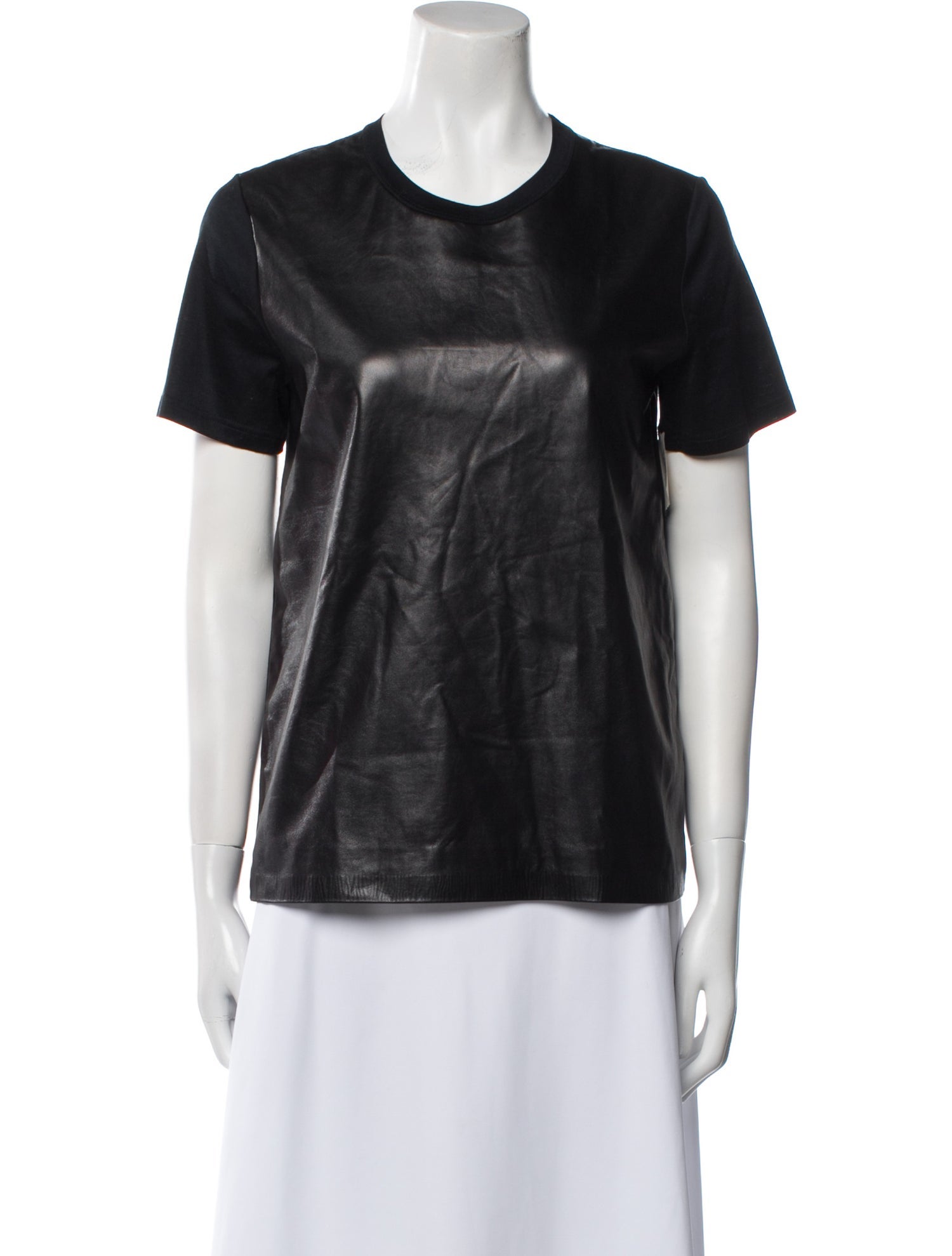 Reed Krakoff Lamb Leather Crew Neck T-Shirt w/ Tags