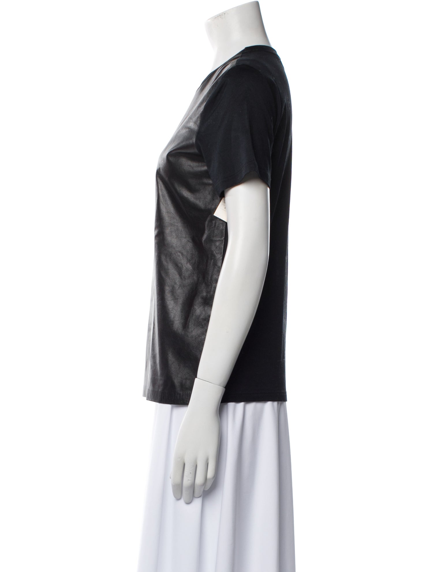 Reed Krakoff Lamb Leather Crew Neck T-Shirt w/ Tags