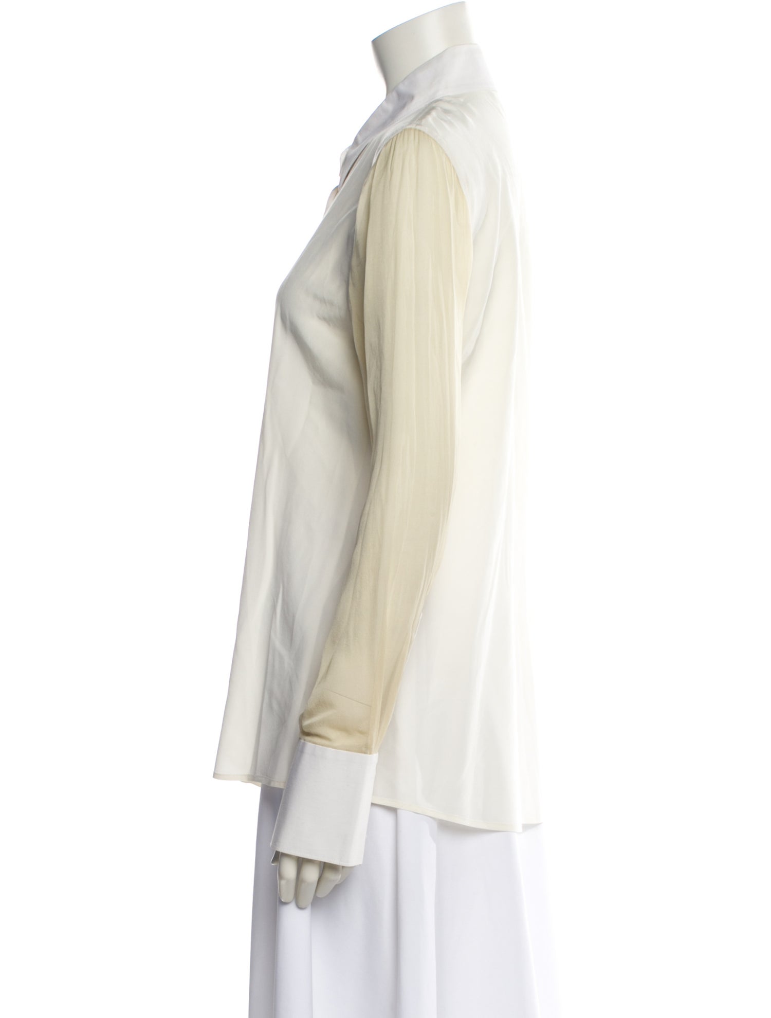 Reed Krakoff Silk Long Sleeve Button-Up Top