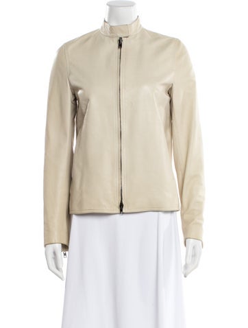 Pre-owned Reed Krakoff Lamb Leather Jacket In White