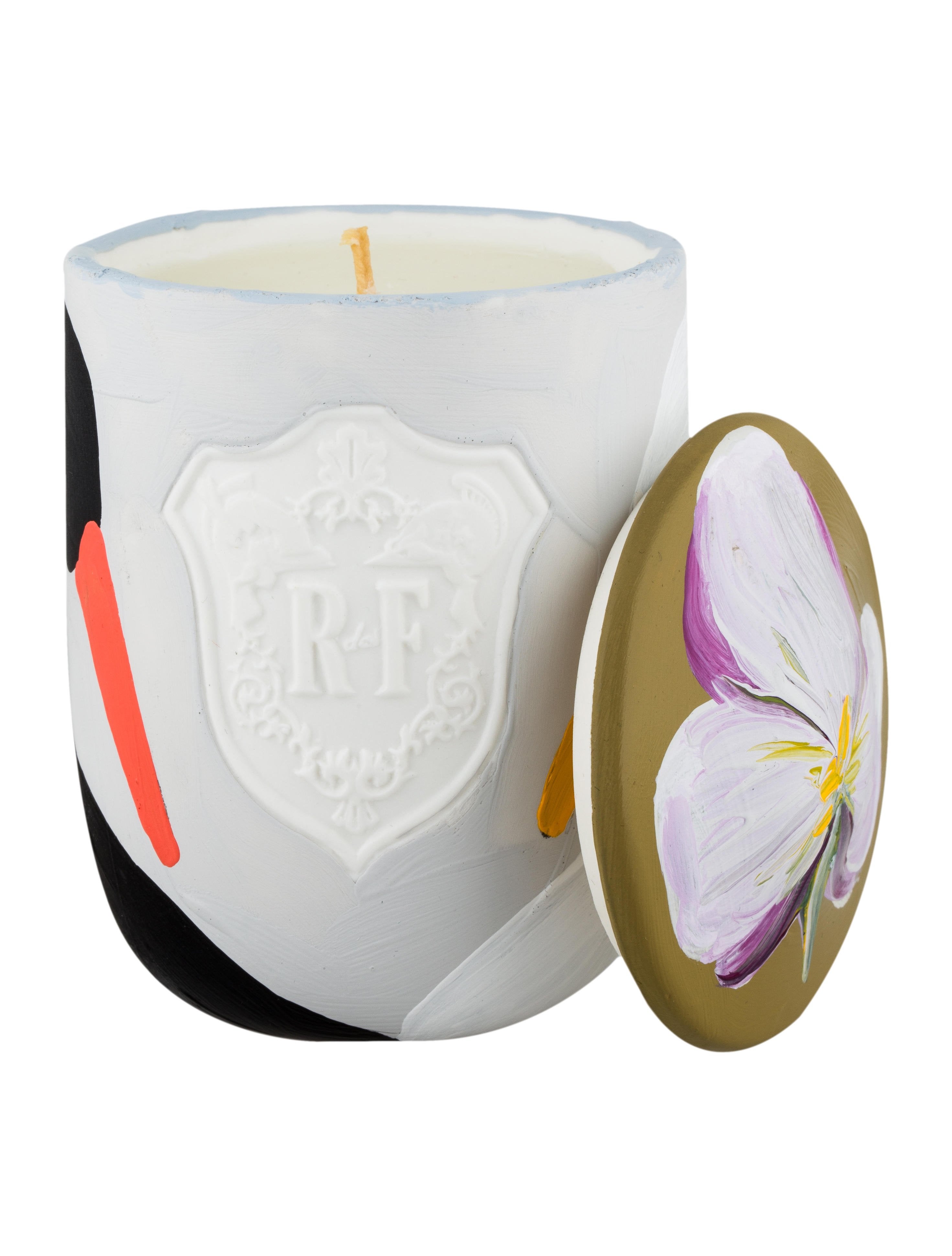 Régime des Fleurs ハンドペイント　キャンドル Régime des Fleurs Swans Hand-Painted Candle - White Decorative