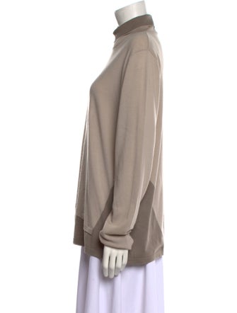 Rena Lange Virgin Wool Mock Neck Sweater