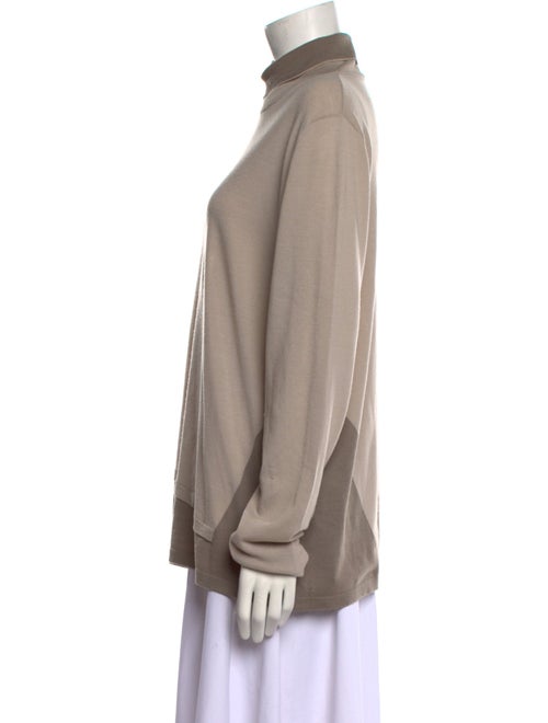 Rena Lange Virgin Wool Mock Neck Sweater