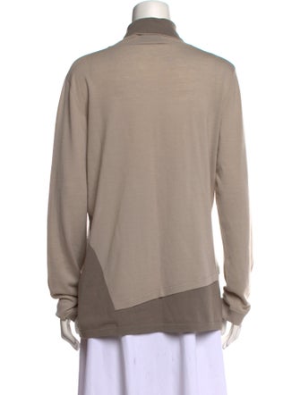 Rena Lange Virgin Wool Mock Neck Sweater