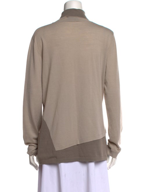Rena Lange Virgin Wool Mock Neck Sweater