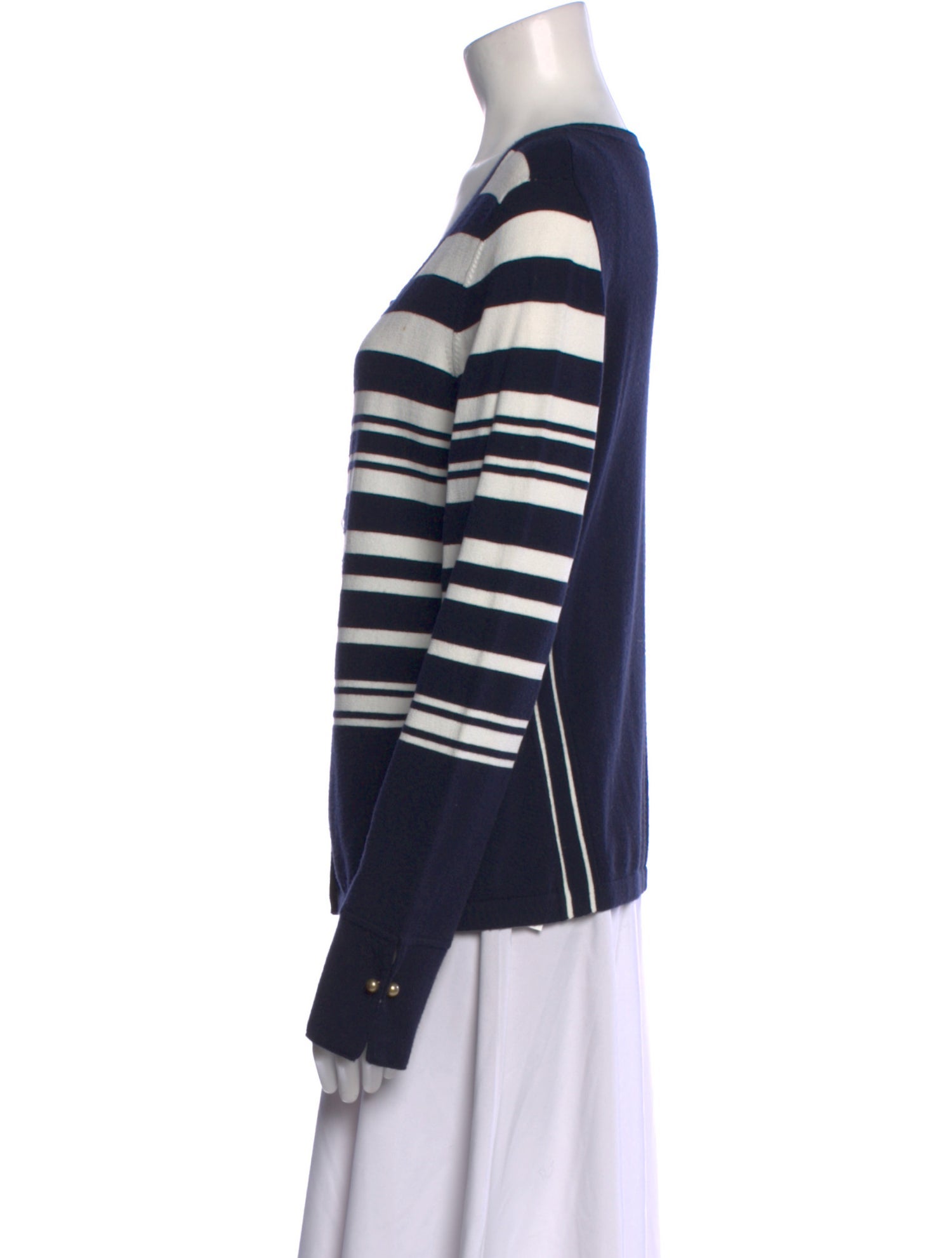 Rena Lange Striped Scoop Neck Sweater