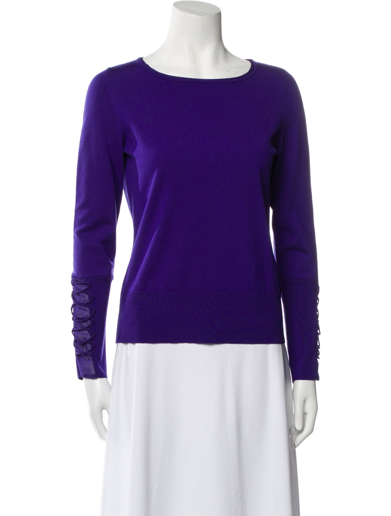 Rena Lange Virgin Wool Scoop Neck Sweater