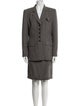 Rena Lange Wool Fringe Trim Accent Skirt Suit