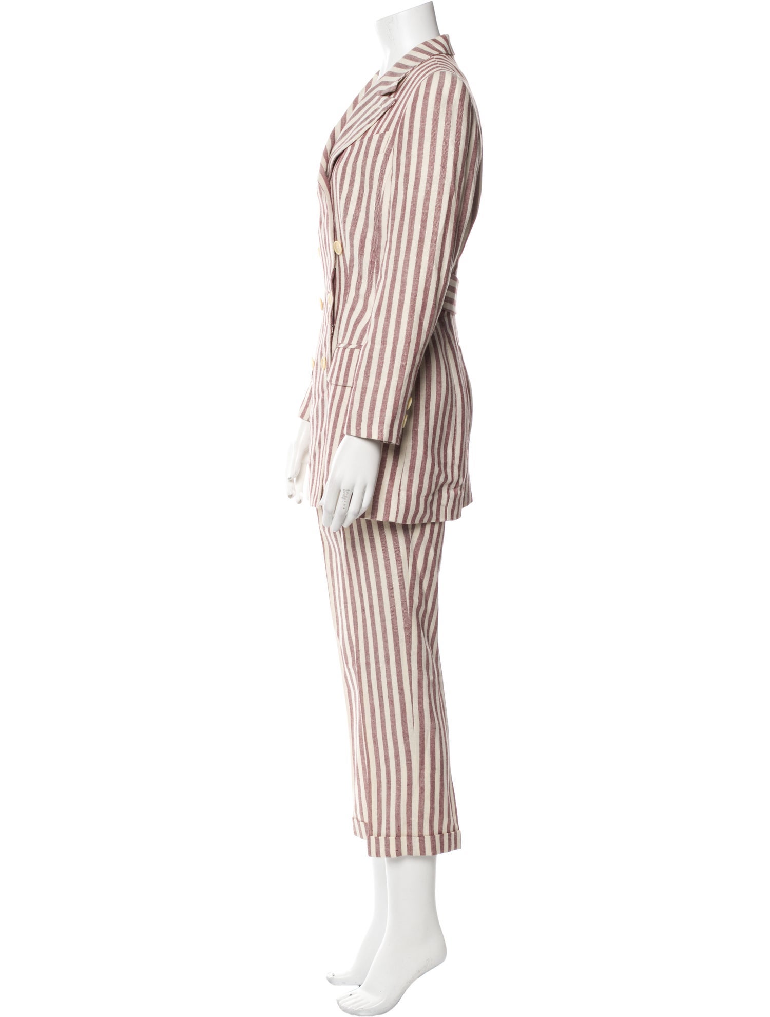 Rena Lange Linen Striped Pantsuit