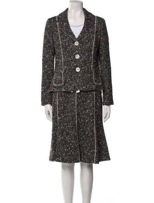 Rena Lange Virgin Wool Tweed Pattern Skirt Suit