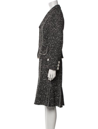 Rena Lange Virgin Wool Tweed Pattern Skirt Suit
