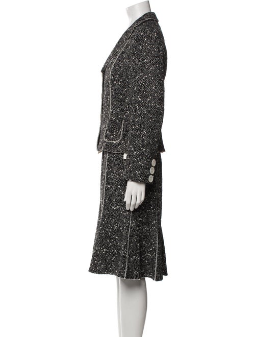 Rena Lange Virgin Wool Tweed Pattern Skirt Suit
