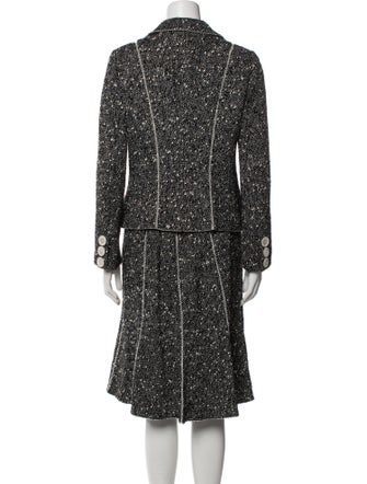 Rena Lange Virgin Wool Tweed Pattern Skirt Suit