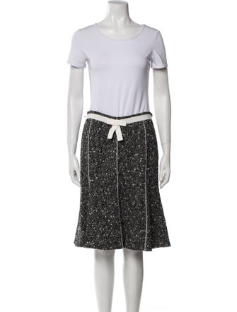 Rena Lange Virgin Wool Tweed Pattern Skirt Suit