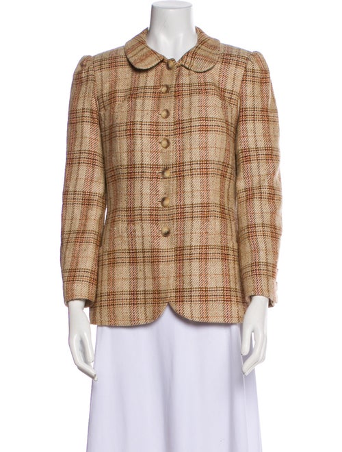 Rena Lange Virgin Wool Plaid Print Jacket