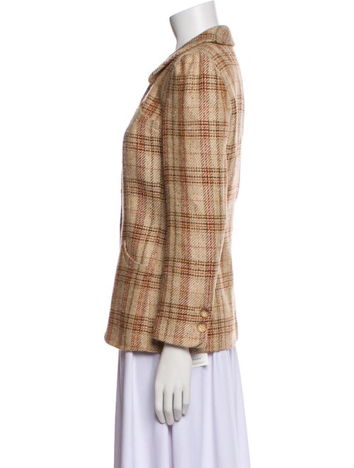 Rena Lange Virgin Wool Plaid Print Jacket